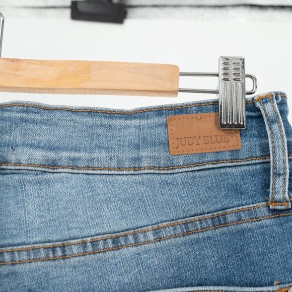 Judy Blue Medium Blue Skinny Jeans with Colorful Accents - Picture 7 of 9